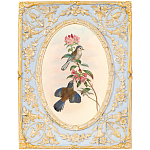 Декоративный постер с изображением птиц в раме с рельефным растительным узором Blooming Birds Poster варинант исполнения - 11 | Loft Concept в Кирове