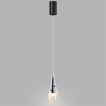 Подвесной светильник с черной металлической основой и рельефным плафоном Glass Pod варинант исполнения - 9 | Loft Concept в Кирове