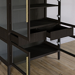 Витрина Primo со стеклянными фасадами и 2 ящиками Темный орех варинант исполнения - 5 | Loft Concept в Кирове