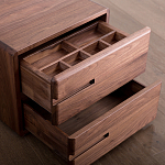 Прикроватный столик деревянный с 2-мя ящиками Moon Walnut Furniture варинант исполнения - 5 | Loft Concept в Кирове