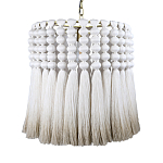 Подвесной светильник круглый плетеный с белой бахромой Braided Bundle of Ears варинант исполнения - 1 | Loft Concept в Кирове
