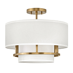 Потолочный светильник с двухслойным белым текстильным абажуром Hinkley варинант исполнения - 14 | Loft Concept в Кирове