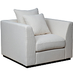 Дизайнерское кресло мягкое с обивкой из рогожки кремового цвета Decoration of Everything варинант исполнения - 1 | Loft Concept в Кирове