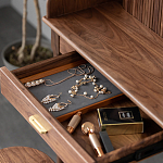 Туалетный стол деревянный с ящиком и зеркалом Moon Walnut Furniture варинант исполнения - 6 | Loft Concept в Кирове