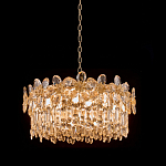 Люстра круглая с декоративными элементами в виде крупных хрустальных цветов Palace Gardens варинант исполнения - 3 | Loft Concept в Кирове