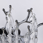 Бра цвета хром с ветвями и прозрачными стеклянными подвесками в виде вытянутых спиральных капель Droplet Chandelier варинант исполнения - 4 | Loft Concept в Кирове