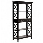 Стеллаж с 4-мя полками и 2-мя ящиками черного цвета из массива березы   варинант исполнения - 1 | Loft Concept в Кирове