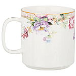 Кружка из фарфора белая с цветочным принтом 400 мл Flower Porcelain Collection варинант исполнения - 1 | Loft Concept в Кирове