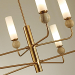 Люстра на штанге с 8-ю цилиндрическими матовыми плафонами и шарами из камня Orb Essence варинант исполнения - 11 | Loft Concept в Кирове