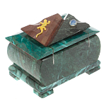 Шкатулка прямоугольная с зеркалом из натурального камня змеевик Stone Casket варинант исполнения - 4 | Loft Concept в Кирове