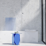 Matis журнальный столик серый из металла и кожи варинант исполнения - 1 | Loft Concept в Кирове