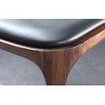 Стул деревянный с мягким сиденьем из черной натуральной кожи Moon Walnut Furniture варинант исполнения - 9 | Loft Concept в Кирове