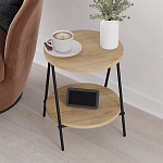 Стол приставной с 2-мя круглыми столешницами из дерева ESSEL OAK варинант исполнения - 8 | Loft Concept в Кирове