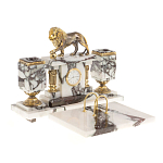 Настольный письменный набор из мрамора с декором в виде льва в подарочной упаковке Marble Accessory варинант исполнения - 2 | Loft Concept в Кирове