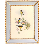 Постер с изображением птиц и цветов в зеркальной раме Blooming Birds Poster варинант исполнения - 8 | Loft Concept в Кирове