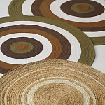 Ковер круглый из хлопка с контрастным узором Bullseye 150 варинант исполнения - 7 | Loft Concept в Кирове