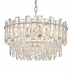 Круглая люстра с хрустальными подвесками на серебряном каркасе Gorgeous Crystal Light варинант исполнения - 2 | Loft Concept в Кирове