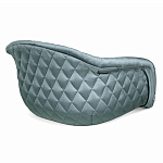 Барный стул со спинкой и мягкой обивкой с ромбами на 4-х деревянных ножках Голубой Велюр Ava Charm варинант исполнения - 3 | Loft Concept в Кирове