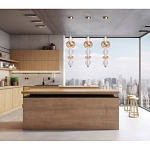 Подвесной светильник с вертикальной композицией из прозрачных и янтарных стеклянных шаров и ромбов Gabriel Scott Luna варинант исполнения - 21 | Loft Concept в Кирове