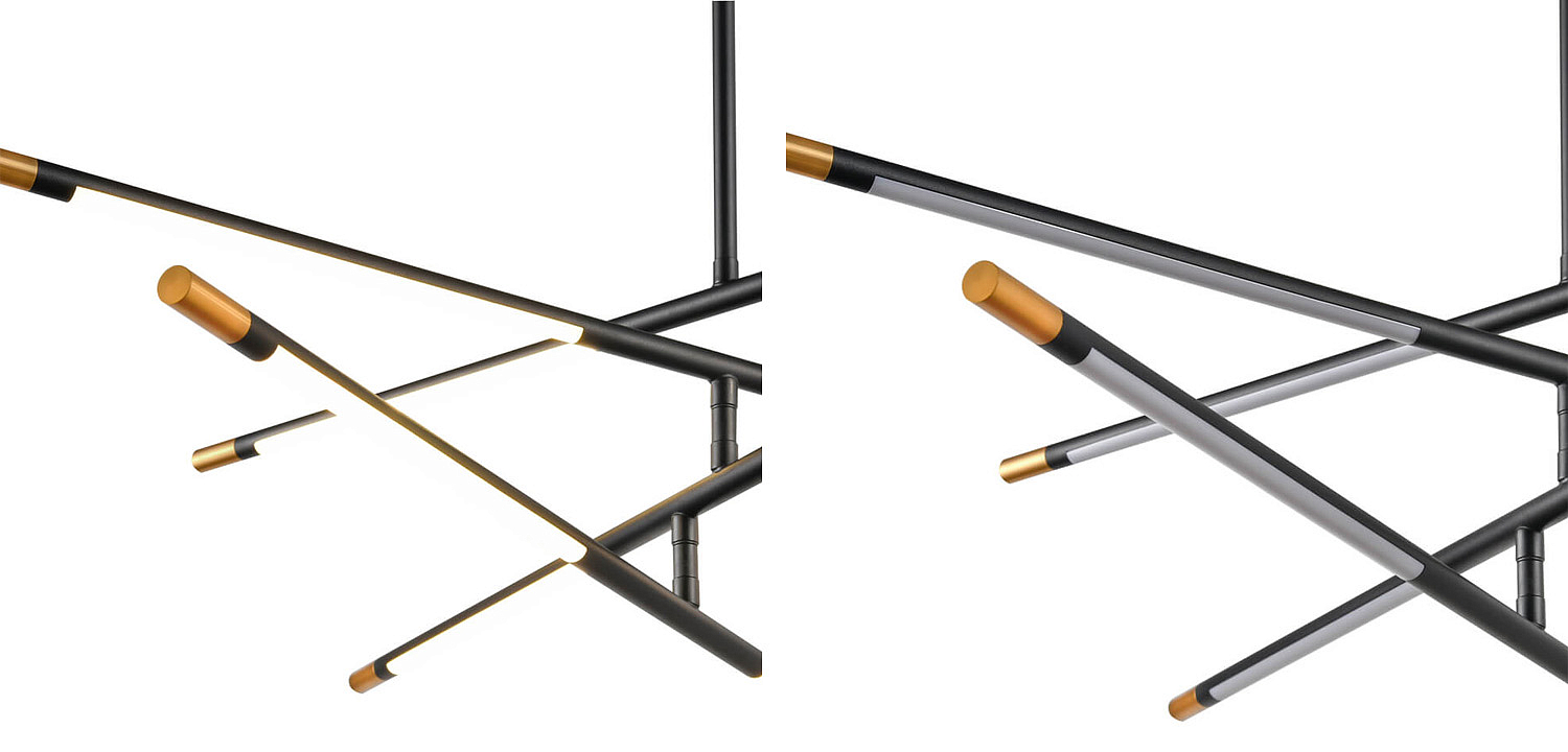 Люстра Drawing Line Gold Black Люстра Drawing Line Gold Black - Loft-Concept в Кирове