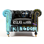 Кресло "Баския и Уорхол" Basquiat Warhol graffiti chair натуральная кожа варинант исполнения - 1 | Loft Concept в Кирове