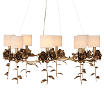 Люстра с каркасом в виде цветков розы и тканевыми абажурами Flowers and Fox Roses варинант исполнения - 1 | Loft Concept в Кирове