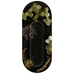 Подставка под благовония из эпоксидной смолы с цветами черная Epoxy Resin Flowers Incense Oval Stand Black варинант исполнения - 1 | Loft Concept в Кирове