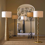 Торшер с цилиндрическим тканевым абажуром на каркасе волнистой формы Rotation варинант исполнения - 4 | Loft Concept в Кирове