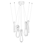 Подвесной светильник белого цвета с 6-ю изогнутыми плафонами Flow Loop варинант исполнения - 2 | Loft Concept в Кирове