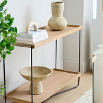 Консоль деревянной столешницей и полкой Wooden Table Top and Shelf варинант исполнения - 5 | Loft Concept в Кирове