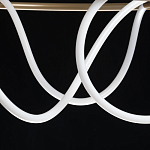 Люстра подвесная круглая золотого цвета с белыми изогнутыми световыми линиями Luke Lampco Tracer Lamp варинант исполнения - 9 | Loft Concept в Кирове