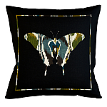 Подушка декоративная бабочка сине-зелёный орнамент Ikat Pattern варинант исполнения - 1 | Loft Concept в Кирове