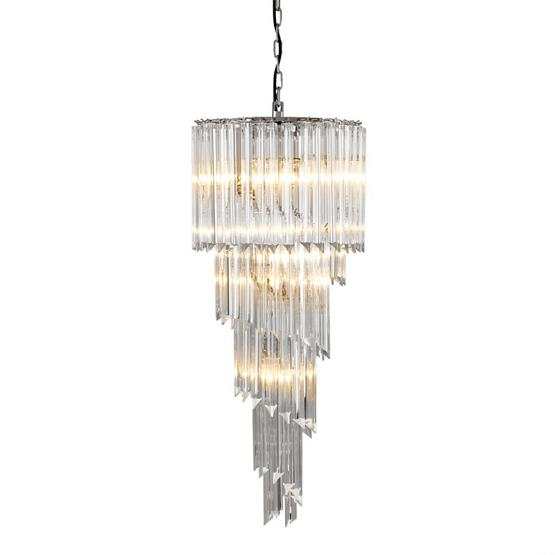 Люстра Eichholtz Chandelier Trapani Никель Прозрачное Стекло Люстра Eichholtz Chandelier Trapani Никель Прозрачное Стекло в Кирове | Loft Concept