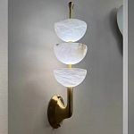 Бра с 3-мя мраморными плафонами в форме чаши Warm Marble Light варинант исполнения - 3 | Loft Concept в Кирове