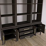 Модульный стеллаж Primo из трех составных элементов Темный орех варинант исполнения - 4 | Loft Concept в Кирове