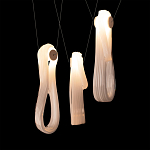 Подвесной светильник белого цвета с 3-мя изогнутыми плафонами Flow Loop варинант исполнения - 6 | Loft Concept в Кирове