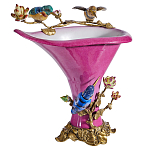 Ваза розового цвета из фарфора с птичкми и цветущими ветвями Garden of Eden варинант исполнения - 1 | Loft Concept в Кирове