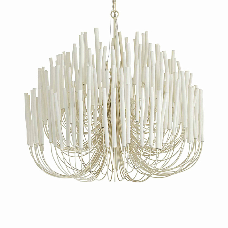 Люстра белая с несколькими ярусами деревянных палочек Bright Wooden Chandelier Белый Люстра белая с несколькими ярусами деревянных палочек Bright Wooden Chandelier Белый в Кирове | Loft Concept