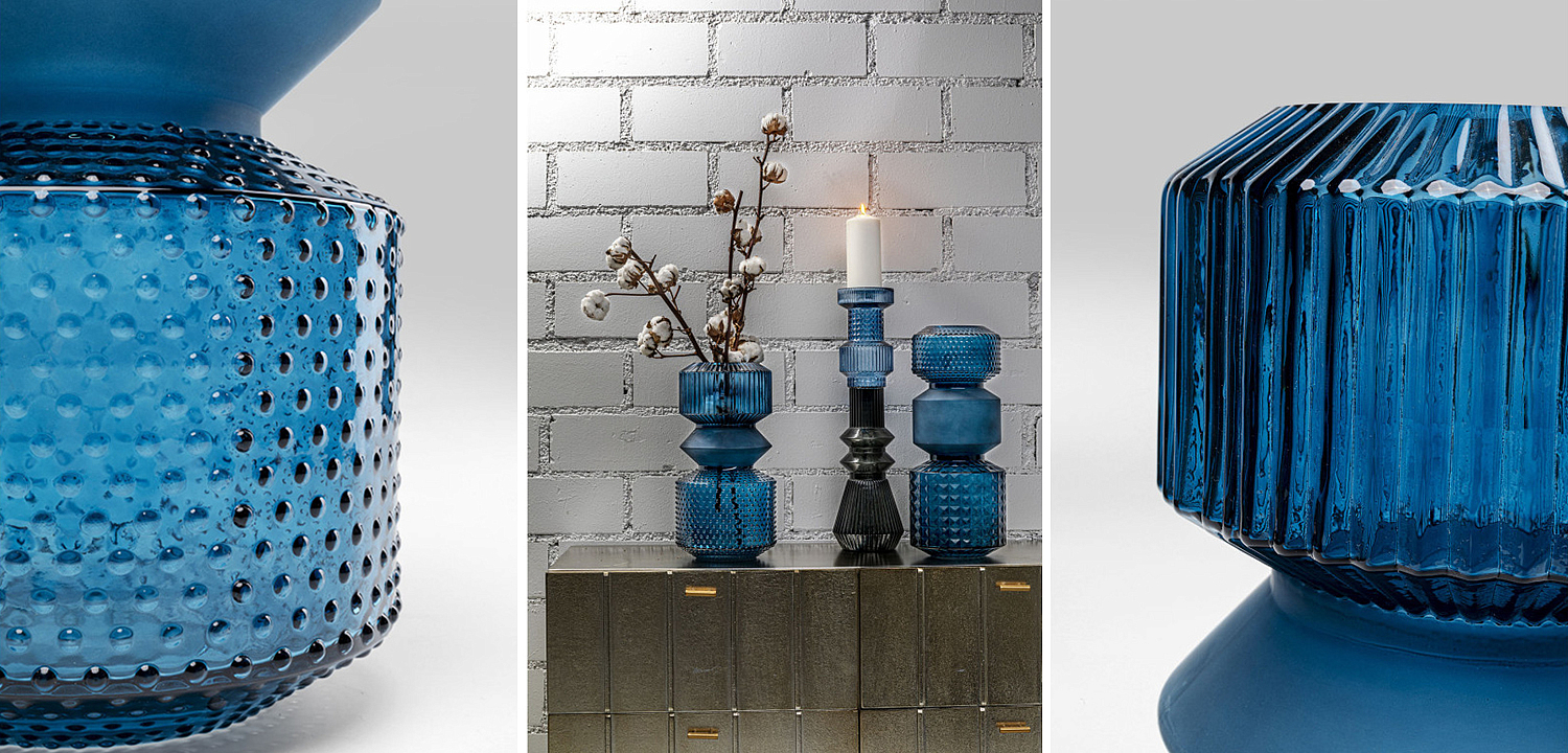 Ваза Geometric Blue Glass Vase 36 - Loft-Concept в Кирове