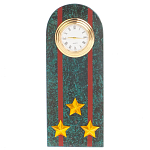 Часы подарочные погон полковник МВД из натурального камня Змеевик Military Clock варинант исполнения - 1 | Loft Concept в Кирове