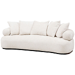 Трехместный диван с обивкой букле молочного цвета Leonois Boucle Sofa варинант исполнения - 2 | Loft Concept в Кирове