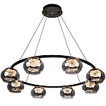 Люстра с круглыми плафонами из дымчато-серого стекла IONA Grey Glass Chandelier 8 варинант исполнения - 2 | Loft Concept в Кирове