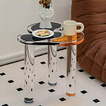 Дизайнерский журнальный стол с фигурной столешницей на 3-х прозрачных ножках Rahakif варинант исполнения - 3 | Loft Concept в Кирове