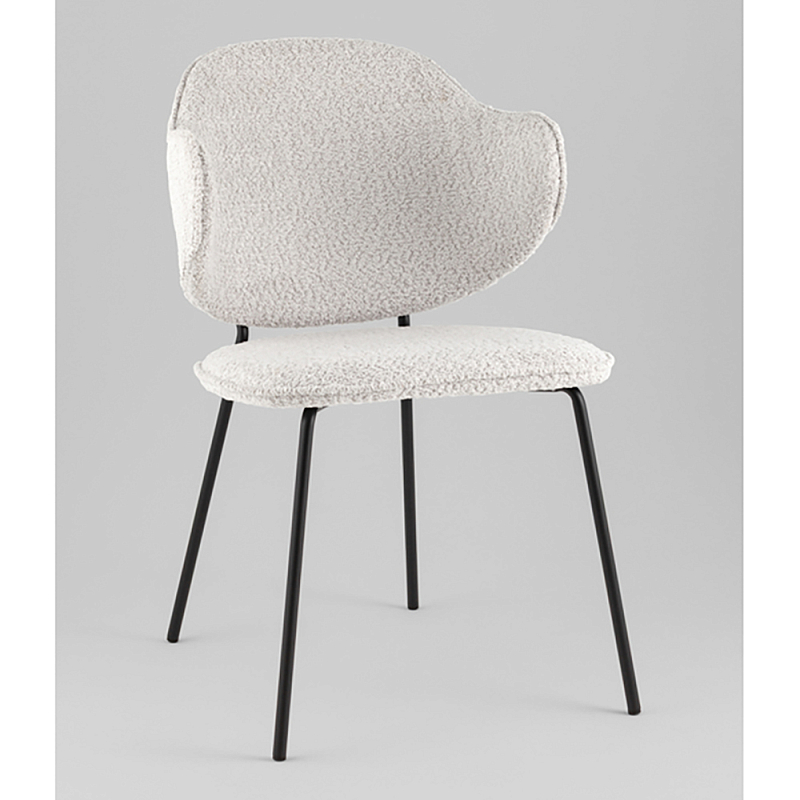 Стул Bellamy букле светло-серый Светло-серый Черный в Кирове | Loft Concept 