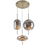 Подвесной светильник с гирляндой внутри 3-х стеклянных плафонов Garland Glass Trio Hanging Lamp варинант исполнения - 1 | Loft Concept в Кирове