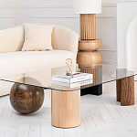 Дизайнерский журнальный стол с прозрачной столешницей и ножками в форме геометрических фигур Pytusin варинант исполнения - 2 | Loft Concept в Кирове