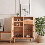 Комод с плетеными дверками и открытой нишей  с ящиком Dora Sideboard варинант исполнения - 1 | Loft Concept в Кирове