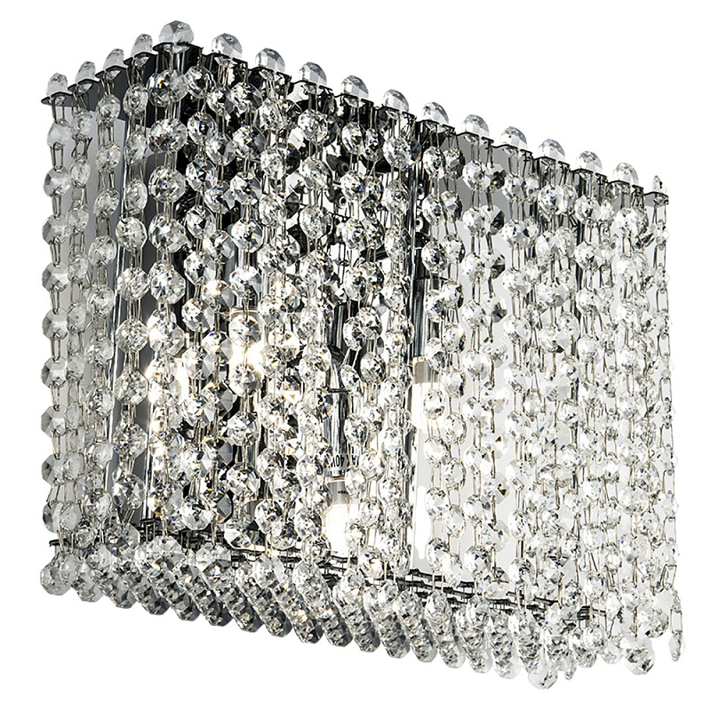 Бра с хрустальными подвесками хром Crystal Art Chrome Rectangular Wall Lamp Хром Прозрачный Бра с хрустальными подвесками хром Crystal Art Chrome Rectangular Wall Lamp Хром Прозрачный в Кирове | Loft Concept
