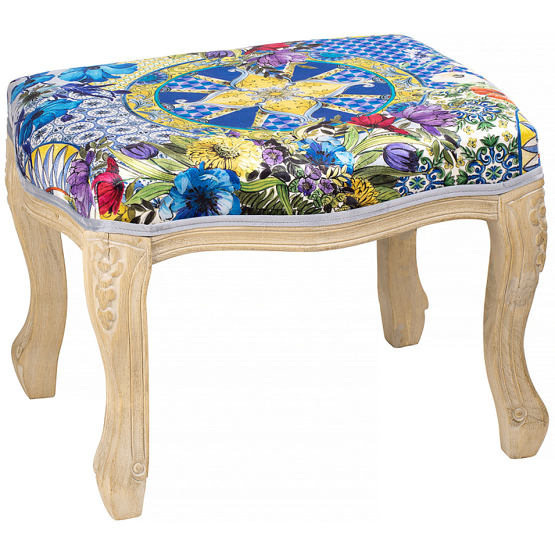 Банкетка French Seating romance of flowers Синий Бежевый Банкетка French Seating romance of flowers Синий Бежевый в Кирове | Loft Concept