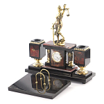 Настольный письменный набор из яшмы с часами в подарочной упаковке Manager Organizer варинант исполнения - 2 | Loft Concept в Кирове